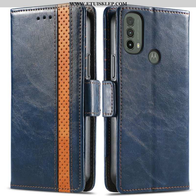 Etui Folio do Moto E40 / E30 / E20 Dwukolorowe Podwójne Zapięcie Caseneo